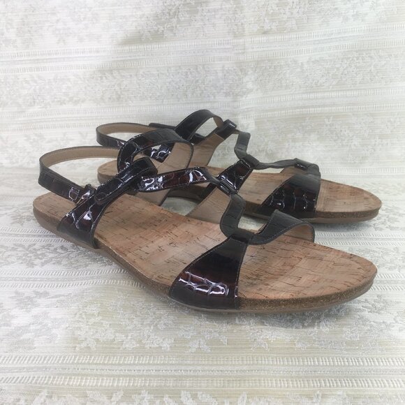 Vaneli Sport brown embossed velcro sandals Size 11 M - Picture 1 of 8